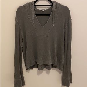 Splendid Thermal Cropped Hoodie